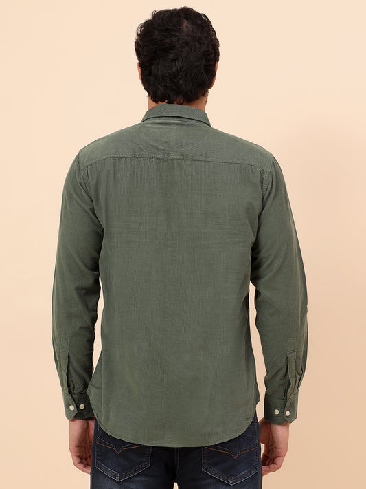 Casual Shirt for Men | Breathable & Soft with Color Fastness Slim Fit Cotton Fabric Self Design Pattern