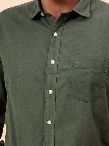 Casual Shirt for Men | Breathable & Soft with Color Fastness Slim Fit Cotton Fabric Self Design Pattern