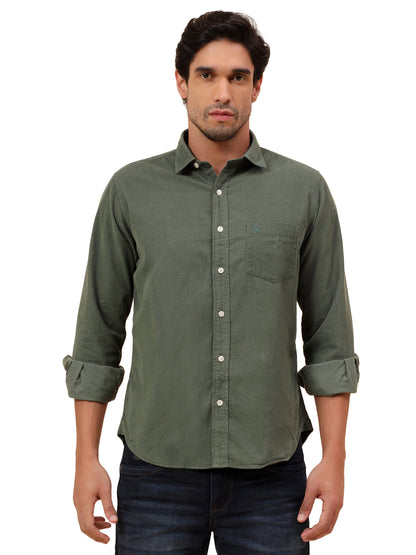 Casual Shirt for Men | Breathable & Soft with Color Fastness Slim Fit Cotton Fabric Self Design Pattern