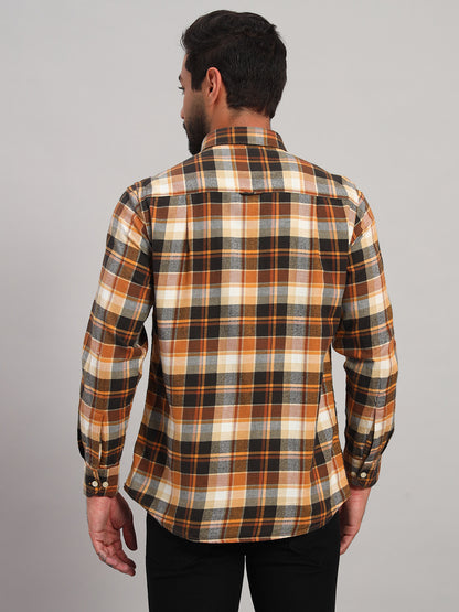 Casual Shirt for Men | Breathable & Soft with Color Fastness Regular Fit Spread Collar Neck Cotton Fabric Checkered Pattern