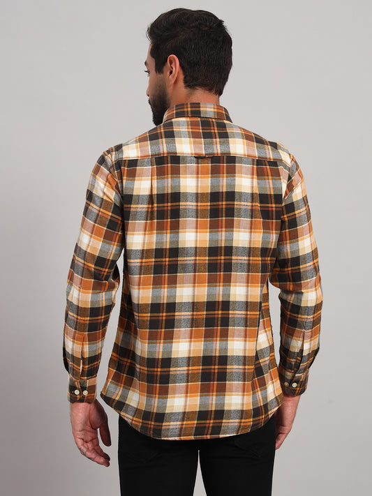 Casual Shirt for Men | Breathable & Soft with Color Fastness Regular Fit Spread Collar Neck Cotton Fabric Checkered Pattern