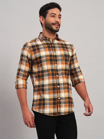 Casual Shirt for Men | Breathable & Soft with Color Fastness Regular Fit Spread Collar Neck Cotton Fabric Checkered Pattern