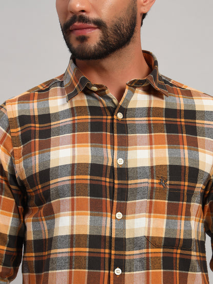 Casual Shirt for Men | Breathable & Soft with Color Fastness Regular Fit Spread Collar Neck Cotton Fabric Checkered Pattern