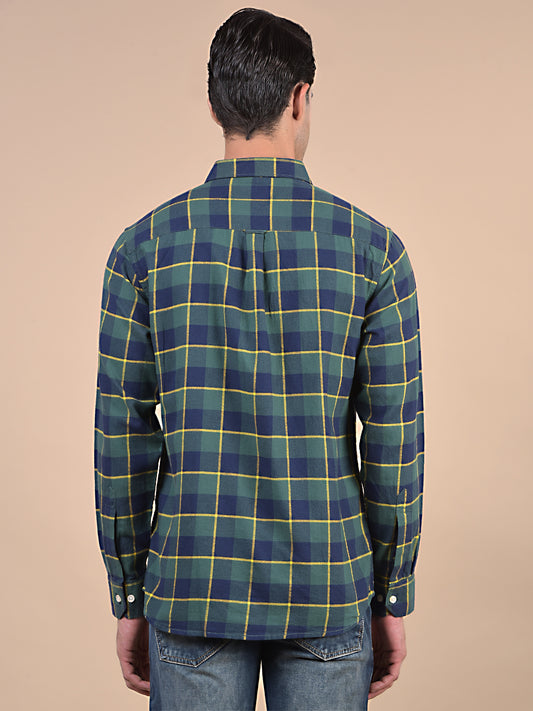 Casual Shirt for Men | Breathable & Soft with Color Fastness Regular Fit Spread Collar Neck Cotton Fabric Checkered Pattern