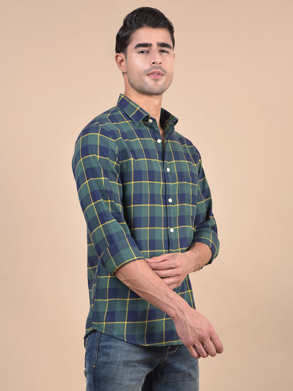 Casual Shirt for Men | Breathable & Soft with Color Fastness Regular Fit Spread Collar Neck Cotton Fabric Checkered Pattern