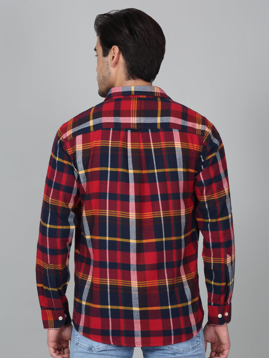 Casual Shirt for Men | Breathable & Soft with Color Fastness Regular Fit Spread Collar Neck Cotton Fabric Checkered Pattern