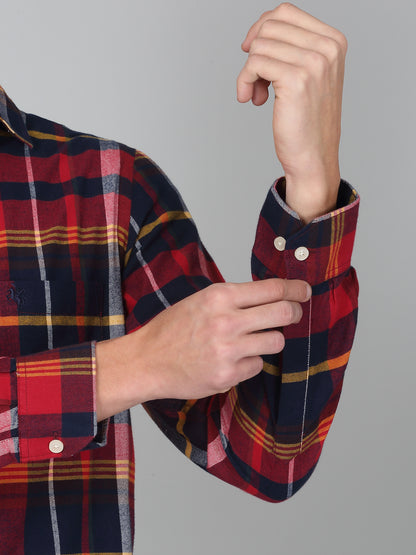 Casual Shirt for Men | Breathable & Soft with Color Fastness Regular Fit Spread Collar Neck Cotton Fabric Checkered Pattern