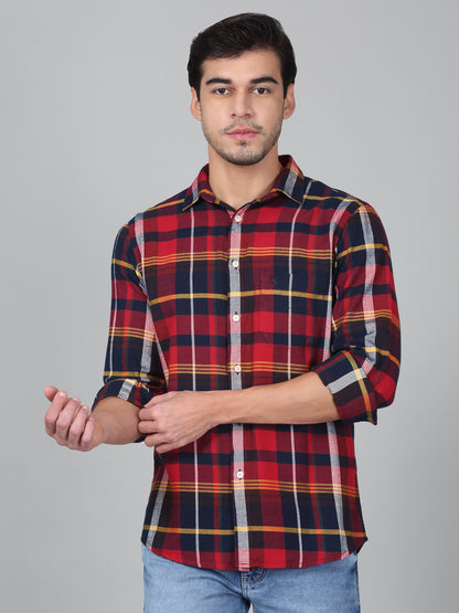 Casual Shirt for Men | Breathable & Soft with Color Fastness Regular Fit Spread Collar Neck Cotton Fabric Checkered Pattern
