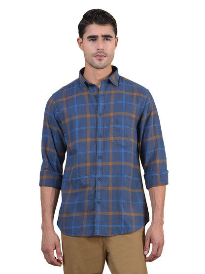Casual Shirt for Men | Breathable & Soft with Color Fastness Regular Fit Spread Collar Neck Cotton Fabric Checkered Pattern