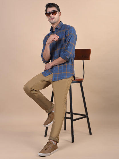 Casual Shirt for Men | Breathable & Soft with Color Fastness Regular Fit Spread Collar Neck Cotton Fabric Checkered Pattern