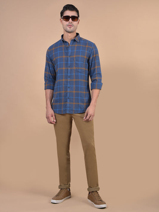 Casual Shirt for Men | Breathable & Soft with Color Fastness Regular Fit Spread Collar Neck Cotton Fabric Checkered Pattern