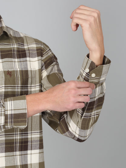 Casual Shirt for Men | Breathable & Soft with Color Fastness Regular Fit Spread Collar Neck Cotton Fabric Checkered Pattern