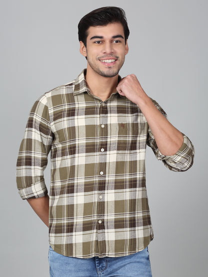 Casual Shirt for Men | Breathable & Soft with Color Fastness Regular Fit Spread Collar Neck Cotton Fabric Checkered Pattern
