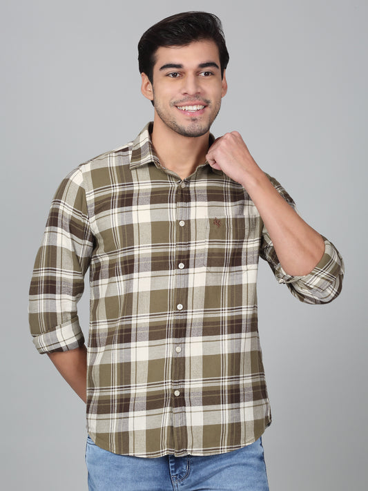 Casual Shirt for Men | Breathable & Soft with Color Fastness Regular Fit Spread Collar Neck Cotton Fabric Checkered Pattern
