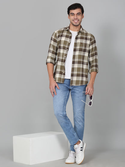 Casual Shirt for Men | Breathable & Soft with Color Fastness Regular Fit Spread Collar Neck Cotton Fabric Checkered Pattern