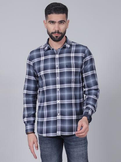 Casual Shirt for Men | Breathable & Soft with Color Fastness Regular Fit Spread Collar Neck Cotton Fabric Checkered Pattern