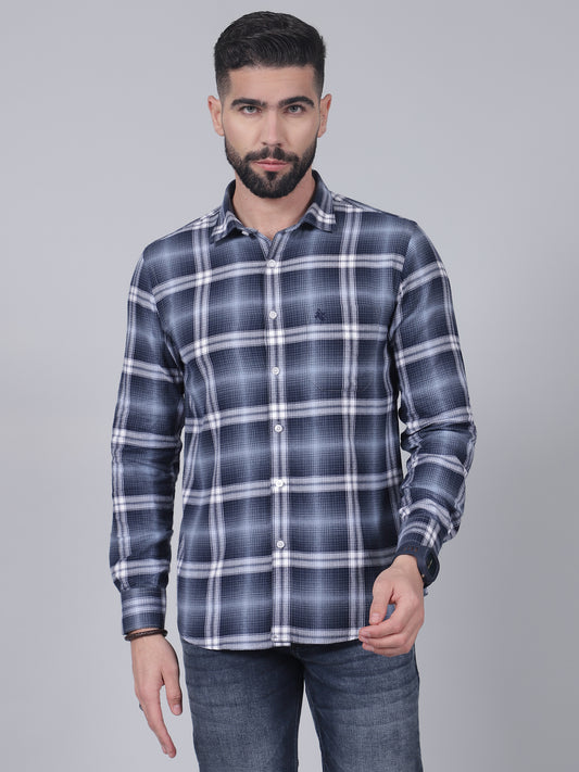 Casual Shirt for Men | Breathable & Soft with Color Fastness Regular Fit Spread Collar Neck Cotton Fabric Checkered Pattern
