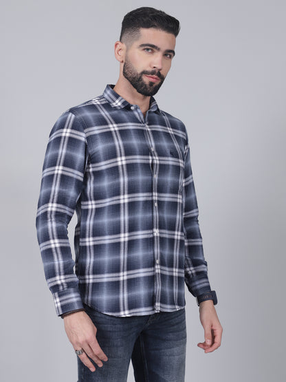 Casual Shirt for Men | Breathable & Soft with Color Fastness Regular Fit Spread Collar Neck Cotton Fabric Checkered Pattern