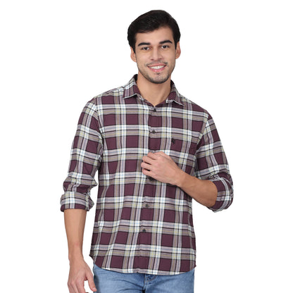 Casual Shirt for Men | Breathable & Soft with Color Fastness Regular Fit Spread Collar Neck Cotton Fabric Checkered Pattern