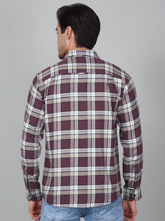 Casual Shirt for Men | Breathable & Soft with Color Fastness Regular Fit Spread Collar Neck Cotton Fabric Checkered Pattern