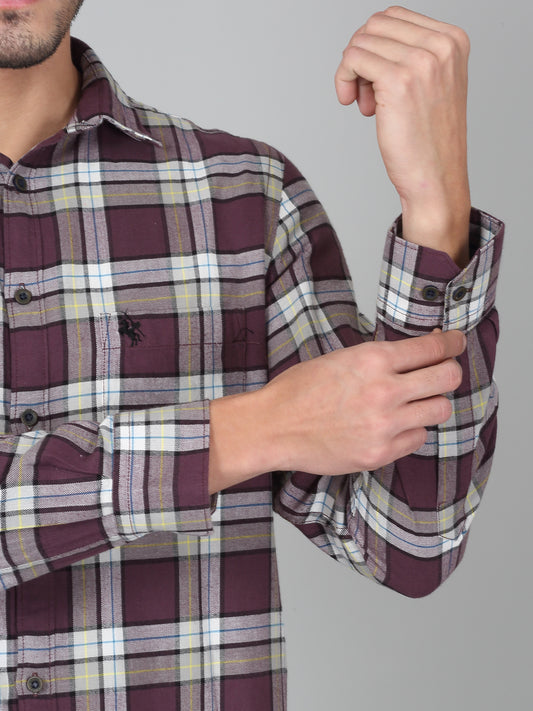 Casual Shirt for Men | Breathable & Soft with Color Fastness Regular Fit Spread Collar Neck Cotton Fabric Checkered Pattern