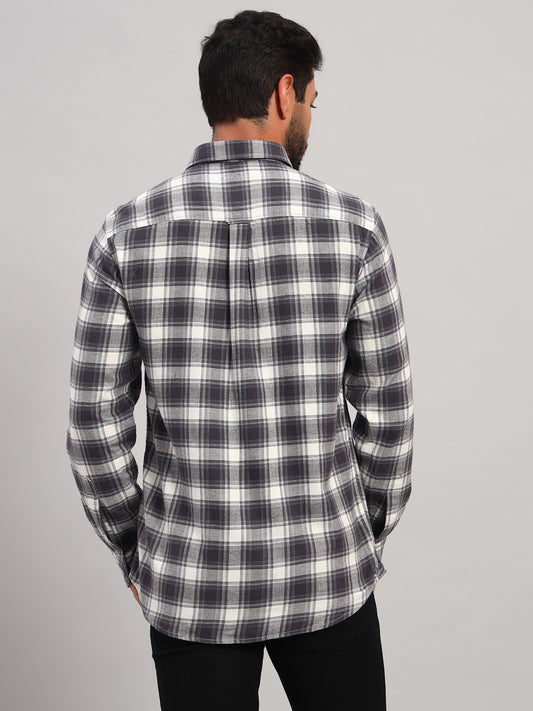 Casual Shirt for Men | Breathable & Soft with Color Fastness Regular Fit Spread Collar Neck Cotton Fabric Checkered Pattern