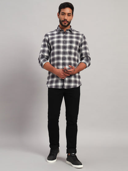 Casual Shirt for Men | Breathable & Soft with Color Fastness Regular Fit Spread Collar Neck Cotton Fabric Checkered Pattern