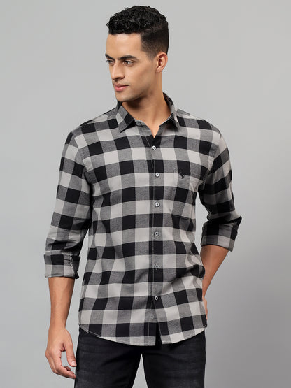 Casual Shirt for Men | Breathable & Soft with Color Fastness Regular Fit Spread Collar Neck Cotton Fabric Checkered Pattern