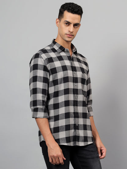 Casual Shirt for Men | Breathable & Soft with Color Fastness Regular Fit Spread Collar Neck Cotton Fabric Checkered Pattern