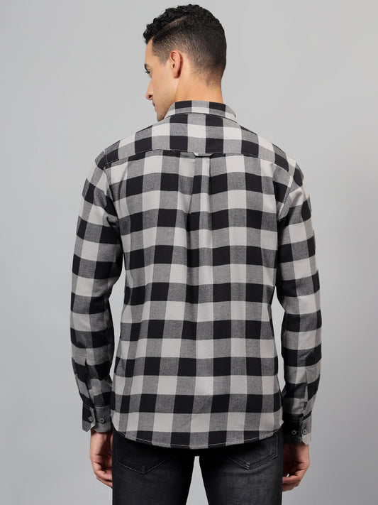 Casual Shirt for Men | Breathable & Soft with Color Fastness Regular Fit Spread Collar Neck Cotton Fabric Checkered Pattern