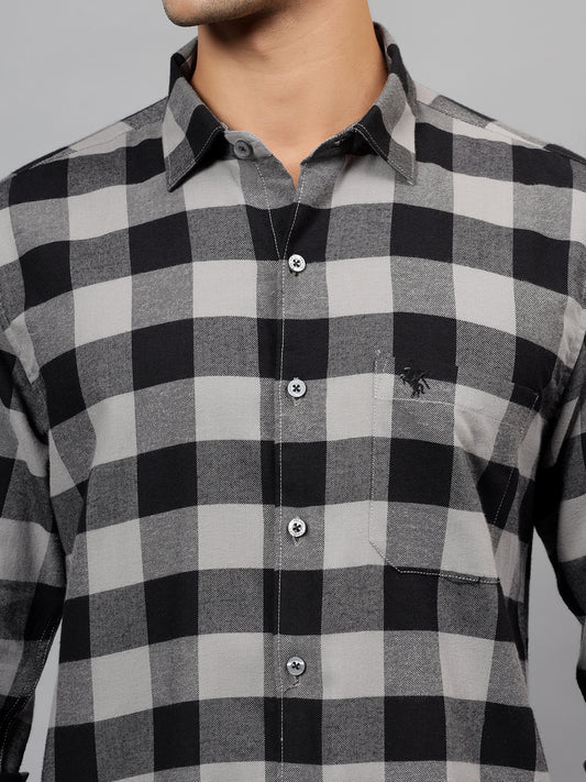 Casual Shirt for Men | Breathable & Soft with Color Fastness Regular Fit Spread Collar Neck Cotton Fabric Checkered Pattern