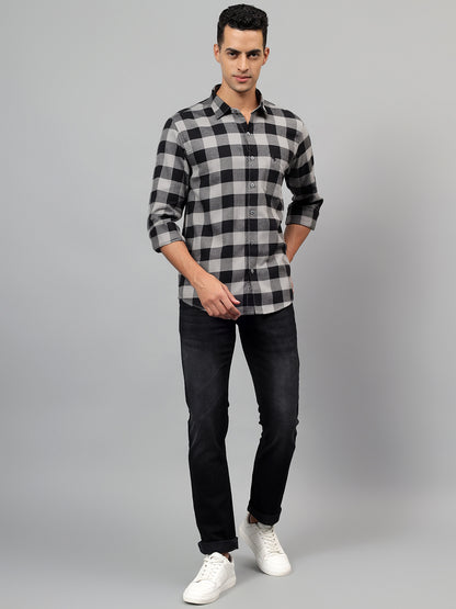 Casual Shirt for Men | Breathable & Soft with Color Fastness Regular Fit Spread Collar Neck Cotton Fabric Checkered Pattern