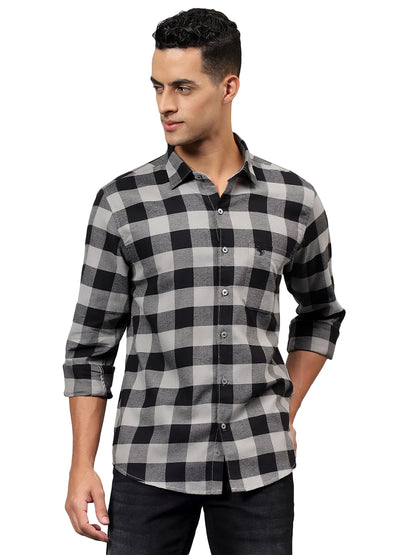 Casual Shirt for Men | Breathable & Soft with Color Fastness Regular Fit Spread Collar Neck Cotton Fabric Checkered Pattern