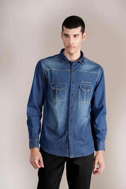 Casual Shirt for Men | Breathable & Soft with Color Fastness Regular Fit Spread Collar Neck Cotton Fabric Solid Pattern
