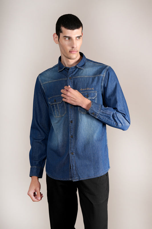Casual Shirt for Men | Breathable & Soft with Color Fastness Regular Fit Spread Collar Neck Cotton Fabric Solid Pattern