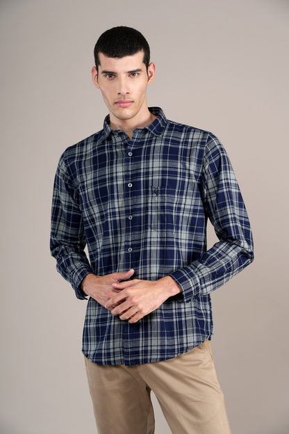 Casual Shirt for Men | Breathable & Soft with Color Fastness Regular Fit Spread Collar Neck Cotton Fabric Checkered Pattern