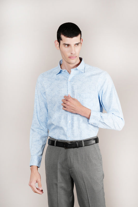 Casual Shirt for Men | Breathable & Soft with Color Fastness Regular Fit Spread Collar Neck Cotton Fabric Printed Pattern