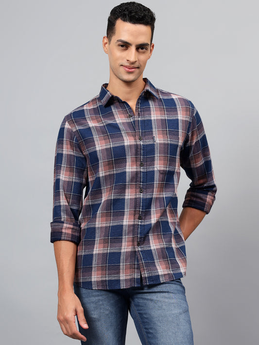 Casual Shirt for Men | Breathable & Soft with Color Fastness Regular Fit Spread Collar Neck Cotton Fabric Checkered Pattern