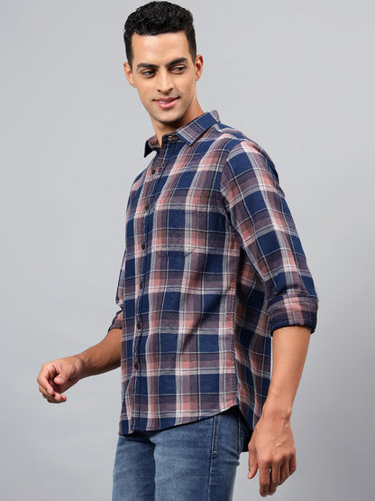 Casual Shirt for Men | Breathable & Soft with Color Fastness Regular Fit Spread Collar Neck Cotton Fabric Checkered Pattern