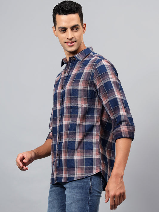 Casual Shirt for Men | Breathable & Soft with Color Fastness Regular Fit Spread Collar Neck Cotton Fabric Checkered Pattern