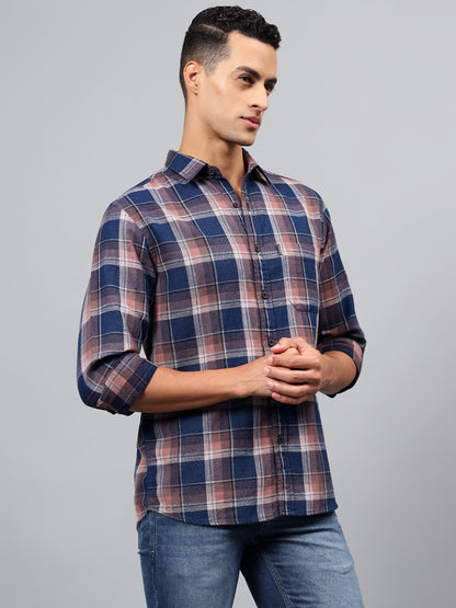 Casual Shirt for Men | Breathable & Soft with Color Fastness Regular Fit Spread Collar Neck Cotton Fabric Checkered Pattern