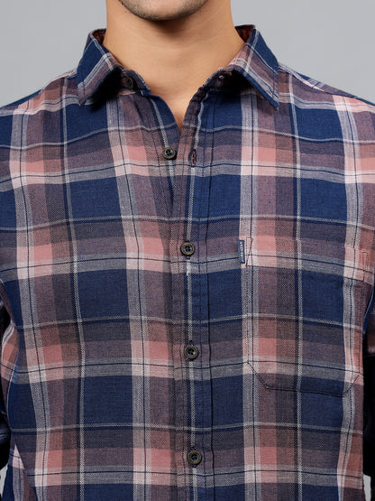 Casual Shirt for Men | Breathable & Soft with Color Fastness Regular Fit Spread Collar Neck Cotton Fabric Checkered Pattern