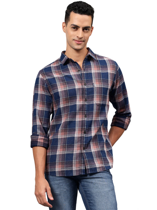 Casual Shirt for Men | Breathable & Soft with Color Fastness Regular Fit Spread Collar Neck Cotton Fabric Checkered Pattern