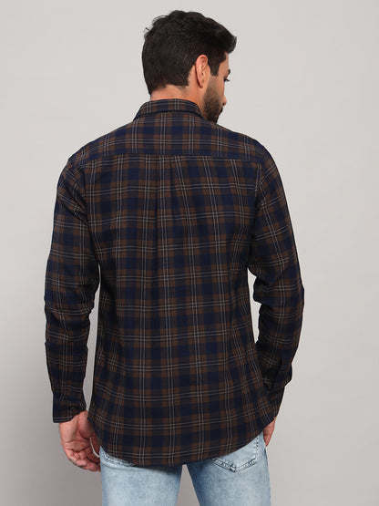 Casual Shirt for Men | Breathable & Soft with Color Fastness Regular Fit Spread Collar Neck Cotton Fabric Checkered Pattern
