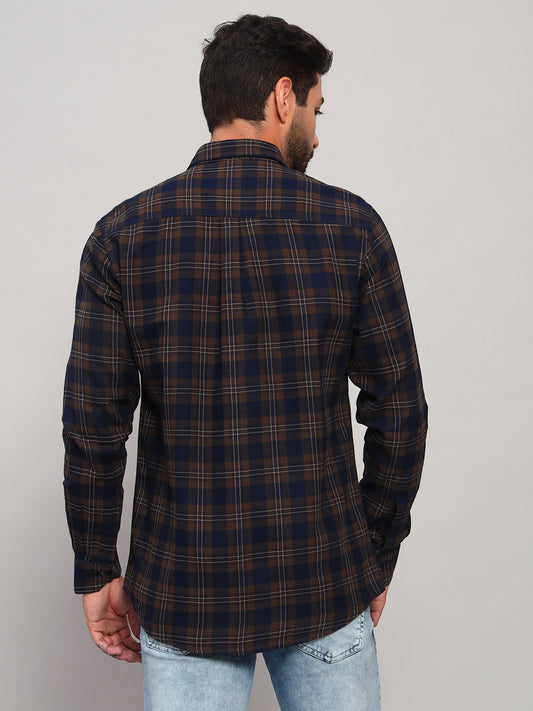 Casual Shirt for Men | Breathable & Soft with Color Fastness Regular Fit Spread Collar Neck Cotton Fabric Checkered Pattern