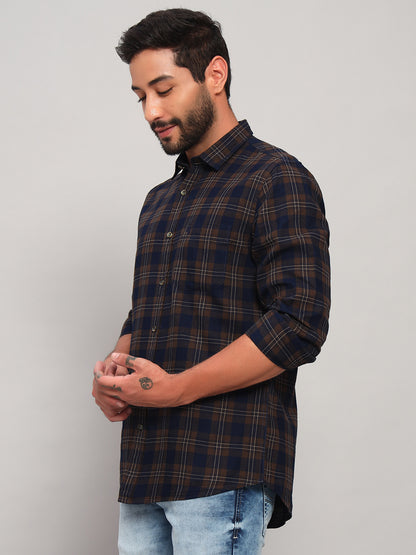 Casual Shirt for Men | Breathable & Soft with Color Fastness Regular Fit Spread Collar Neck Cotton Fabric Checkered Pattern