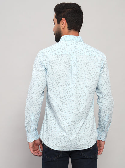 Casual Shirt for Men | Breathable & Soft with Color Fastness Regular Fit Spread Collar Neck Cotton Fabric Printed Pattern