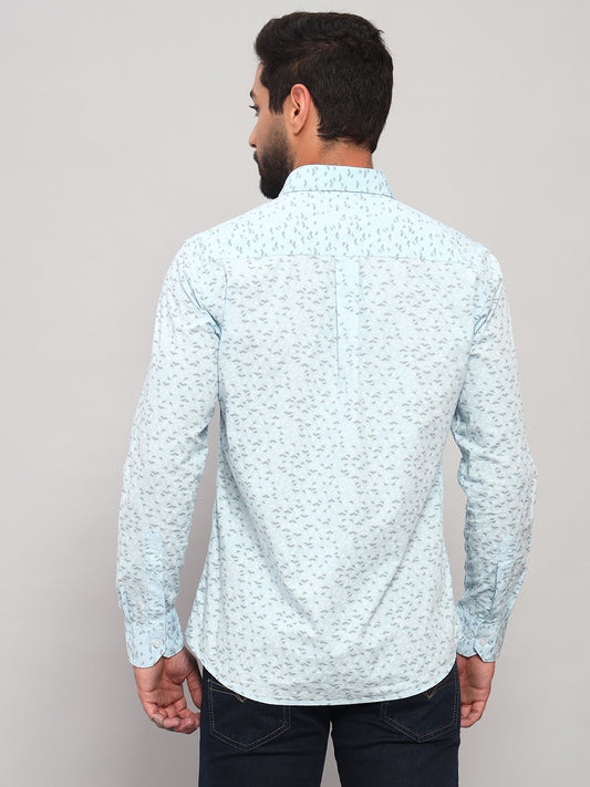 Casual Shirt for Men | Breathable & Soft with Color Fastness Regular Fit Spread Collar Neck Cotton Fabric Printed Pattern