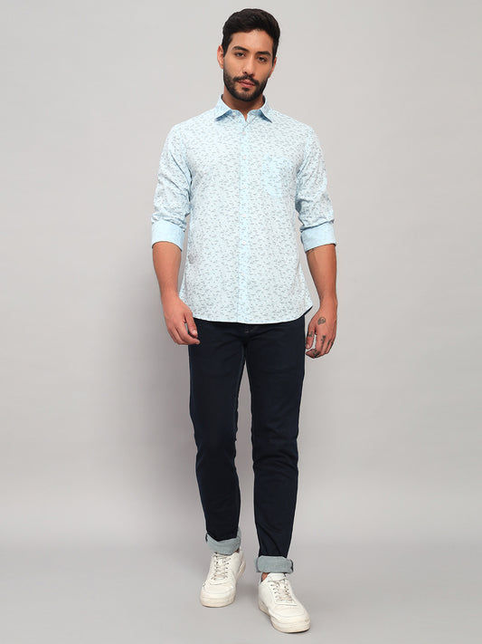 Casual Shirt for Men | Breathable & Soft with Color Fastness Regular Fit Spread Collar Neck Cotton Fabric Printed Pattern