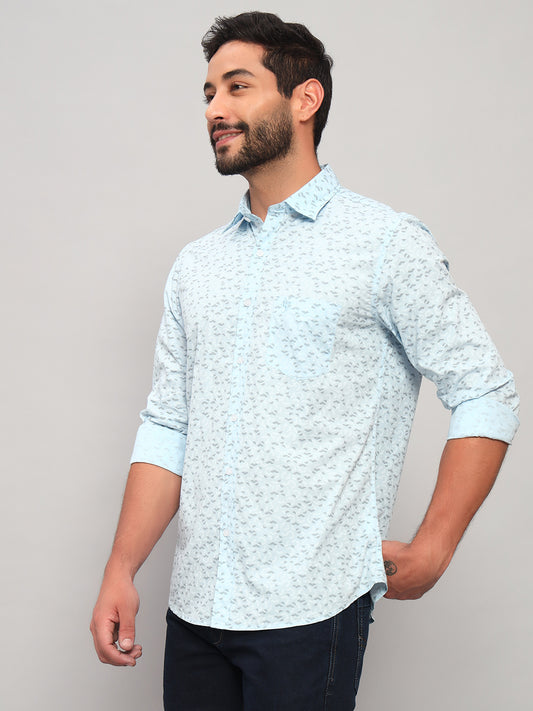 Casual Shirt for Men | Breathable & Soft with Color Fastness Regular Fit Spread Collar Neck Cotton Fabric Printed Pattern